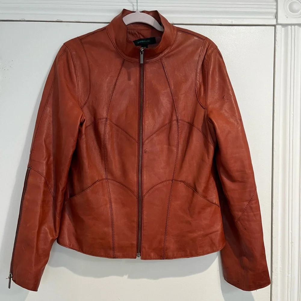 Sienna Studios Rust Leather Jacket Sz.‎ 10